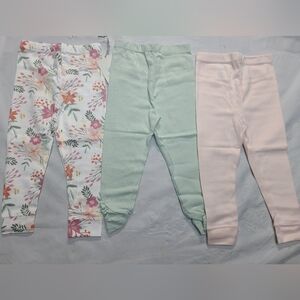 Baby Girls' 3pk Meadow Pull-On Pants Cloud Island White Size 18M